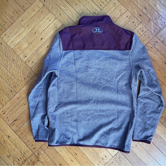 Under Armour Burgundy Maroon Quarter Zip Fleece Pullover - Picture 5 of 8